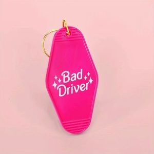 Barbie Inspired Pink Bad Driver Y2K Cool & Funny Hotel Keychain